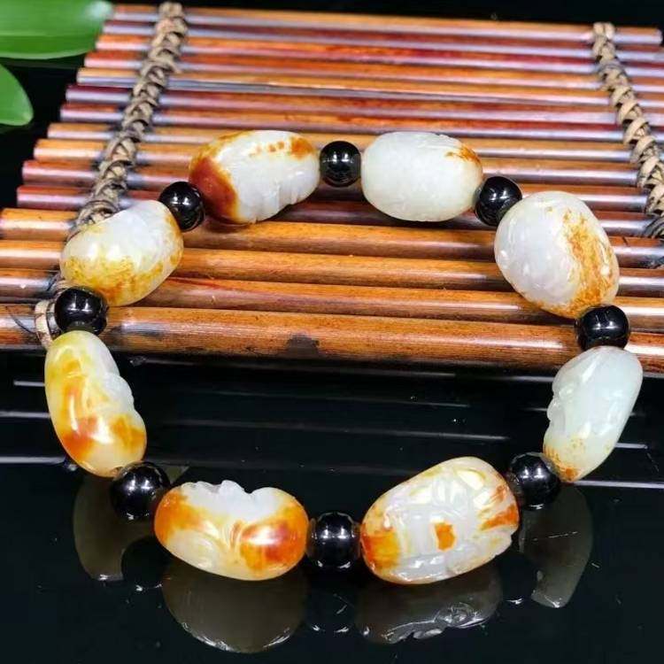 保真新疆和田玉罗汉手链