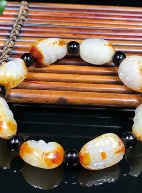 保真新疆和田玉罗汉手链