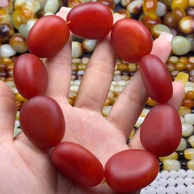 红沁皮原石籽料手串手链