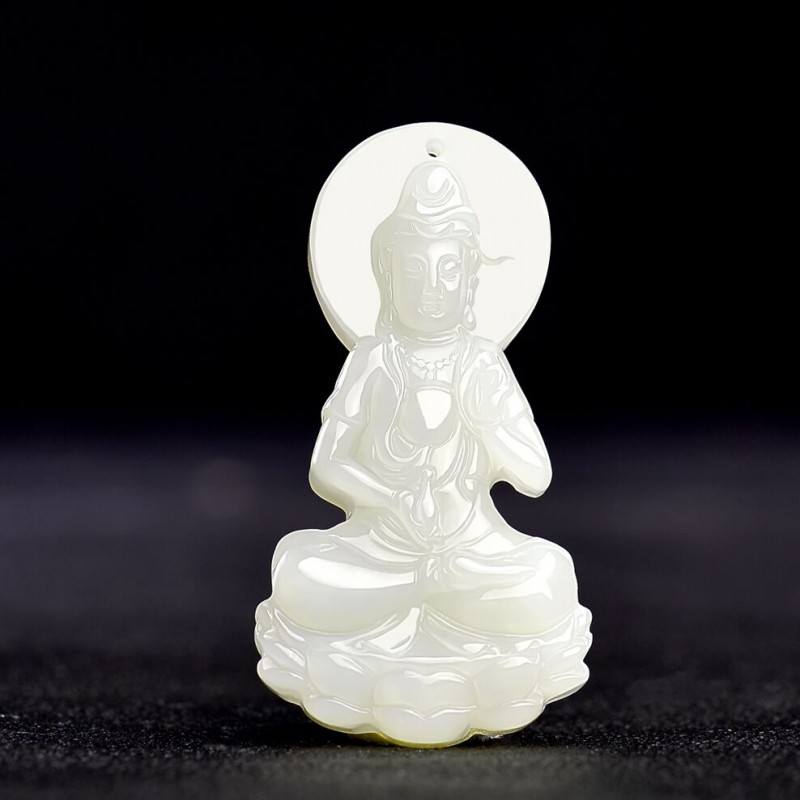天然男女款观世音菩萨新疆和田玉