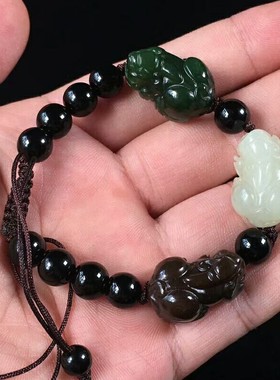貔貅手链新疆和田玉送证