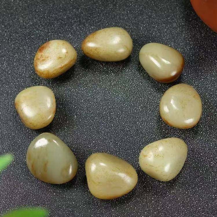 保真新疆和田玉手链黄沁皮原石籽料手链手串男款玉石玉器手串手链
