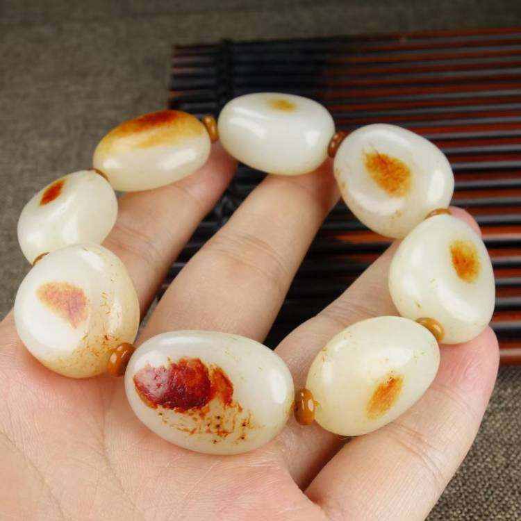 保真正品和田玉手链原石籽料手串手链男款玉石玉器玉手链手串包邮