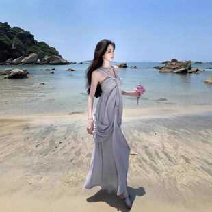 2024早秋新款 高级感内搭抹胸吊带连衣裙子超仙甜美晚礼服女