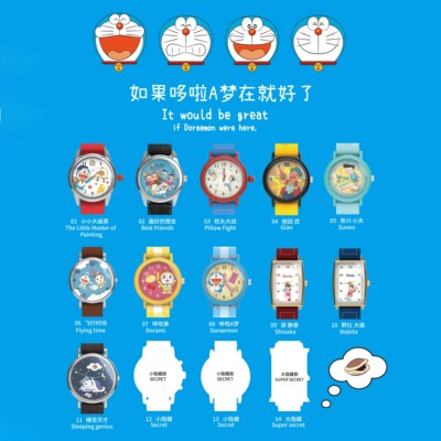 正版麦和X哆啦A梦BOXFUN手表盲盒联名潮玩周边腕表男女孩礼物