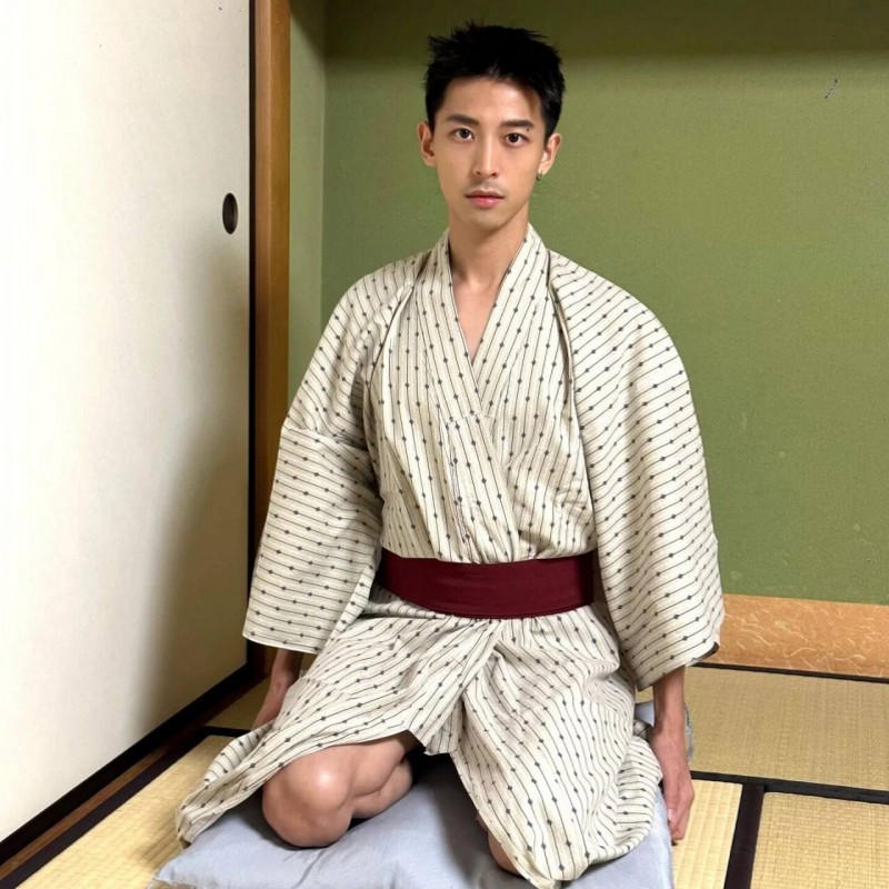 日本传统男士和服浴衣写真影楼