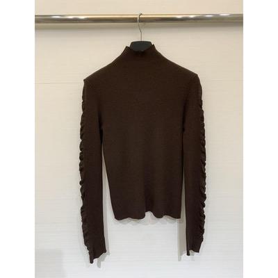 轻薄内搭高领针织衫女套头长袖修身打底衫棕色毛衣保暖亲肤贴身
