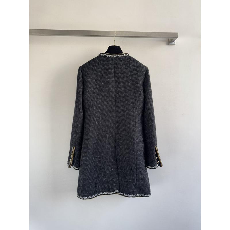 毛呢外套女短款金属扣装饰时尚气质廓形外套短款外套优雅通勤风