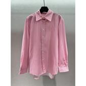 智性条纹衬衫 女长袖 翻领百搭时髦上衣外套洋气显嫩减龄舒适宽松