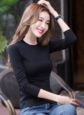 女装长袖修身圆领显瘦