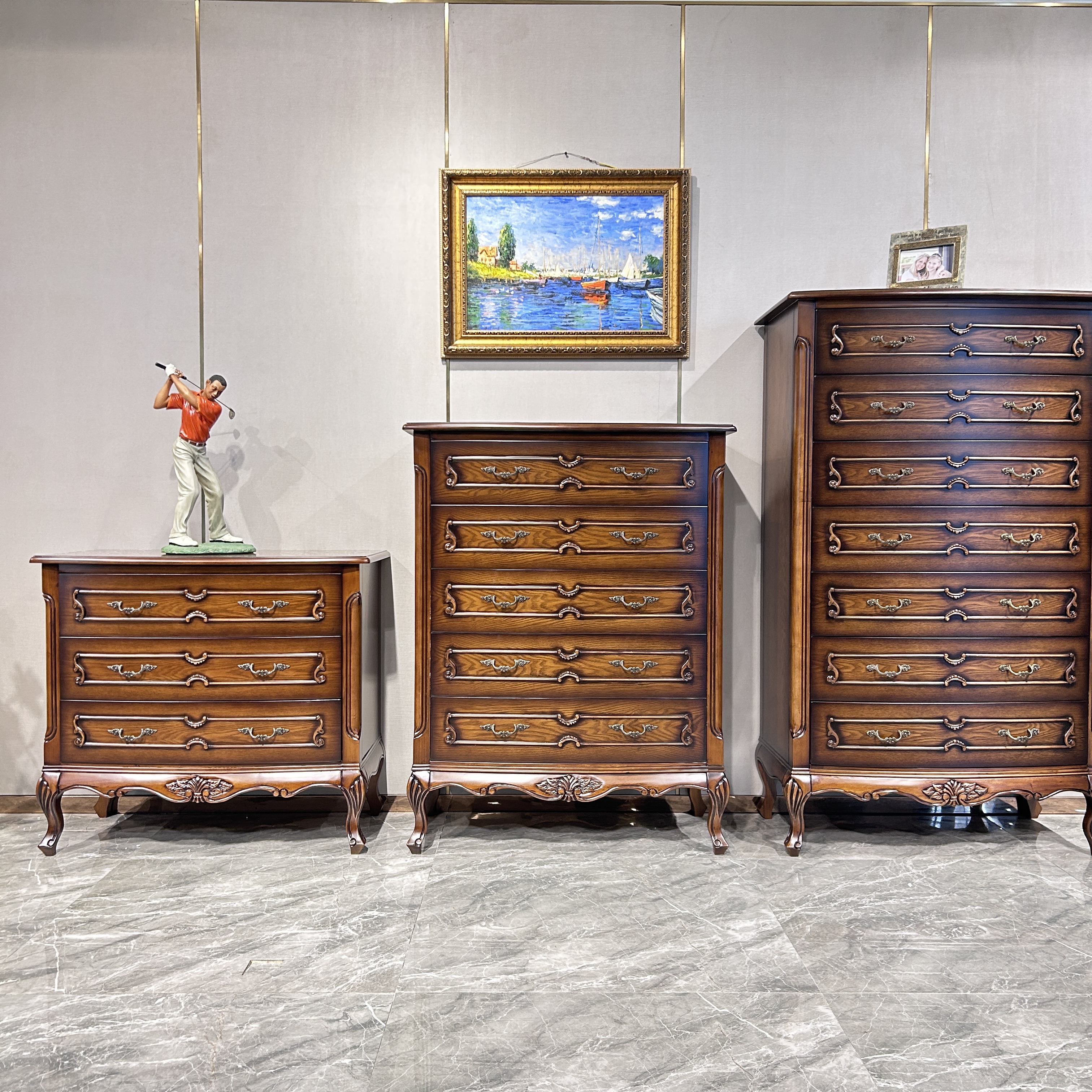 美式乡村五斗柜欧式风格家具实木抽屉田园卧室橱收纳储物柜子组合