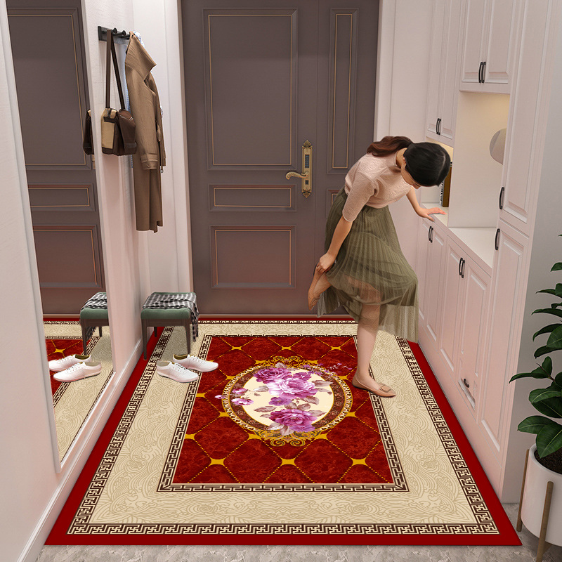 硅藻泥红喜庆地垫入户门垫进门除尘防滑吸水脚垫浴室厕所门口地毯