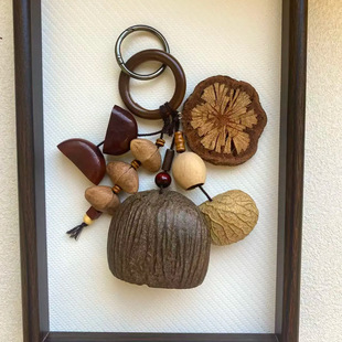 果壳果实包挂满愿天然种子包包挂件手工挂饰摇铃风铃会发声音挂件