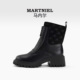 黑色厚底拼接时尚 马内尔厚底马丁靴女冬季 新款 休闲百搭短靴G29421