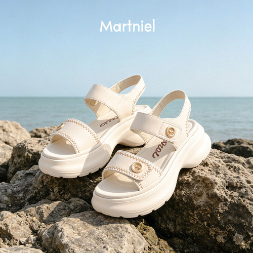 MARTNIEL厚底魔术贴增高凉鞋女