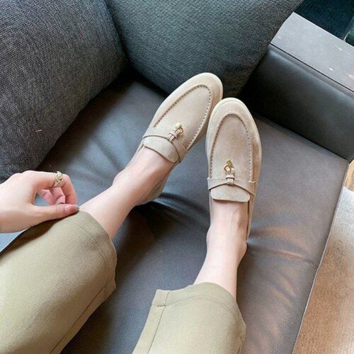 内增高豆豆单鞋一脚蹬软底乐福鞋