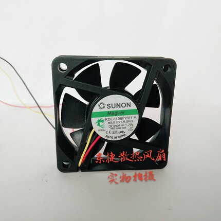 原装建准 SUNON 6CM 24V 1.7W KDE2406PHV1-A 3线 静音风扇 6015