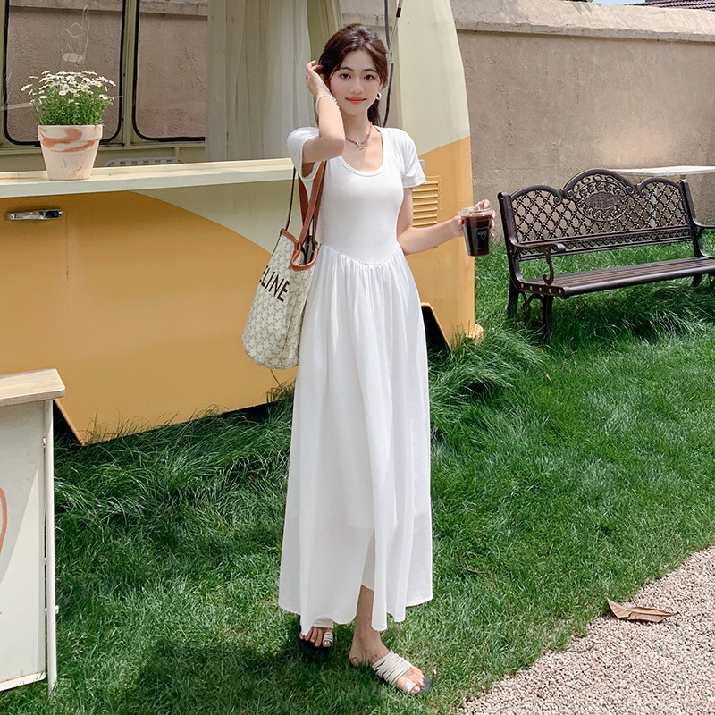 简约两件T恤连衣裙女收腰显瘦长裙ZB193A-509-P100-K150,女装连衣裙,浙宝193A