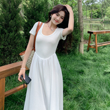 【现货】简约两件T恤连衣裙女收腰显瘦长裙B509-0P100-K150，女装连衣裙，浙宝193A