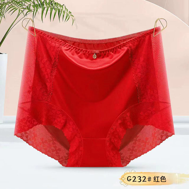 时尚新款胖mm200斤缎面蕾丝内裤