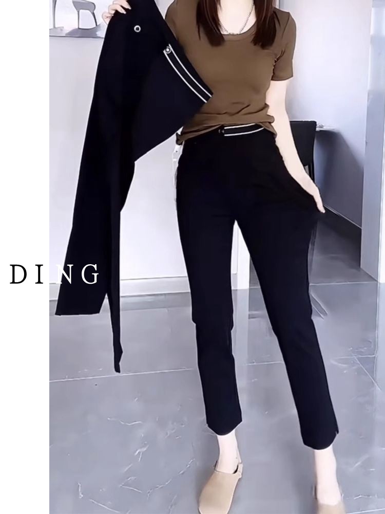 夏季薄款大码黑色九分休闲烟管裤女胖mm遮胯显瘦弹力直筒西装裤子,女装/女士精品,大码裤装,淘宝优惠券,粉丝福利购,淘宝优惠卷