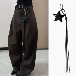 长款皮质裤链裤子配饰亚文化y2k挂饰cleanfit视觉系腰链挂坠挂件