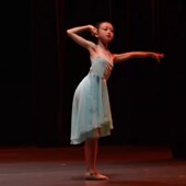 新款 现代芭蕾蓝色金色故乡演出舞蹈表演服连衣裙飘逸女仙女裙定制