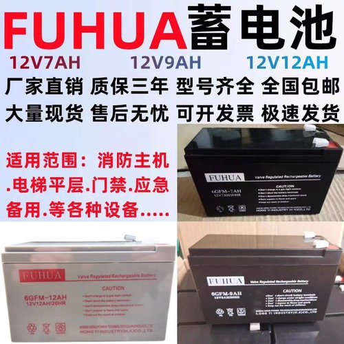 电梯平层应急电源12V蓄电池FUHUA