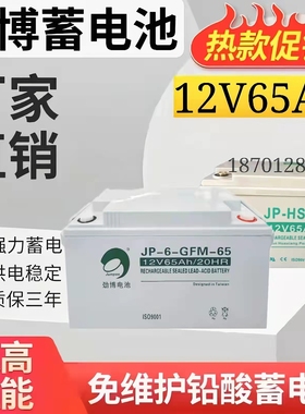 劲博蓄电池12V65AH消防EUPS机房HSE直流屏铅酸路灯备用光伏免维护