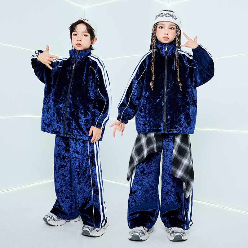 元旦儿童演出服街舞潮装男童嘻哈套装hiphop潮牌女爵士舞表演服装