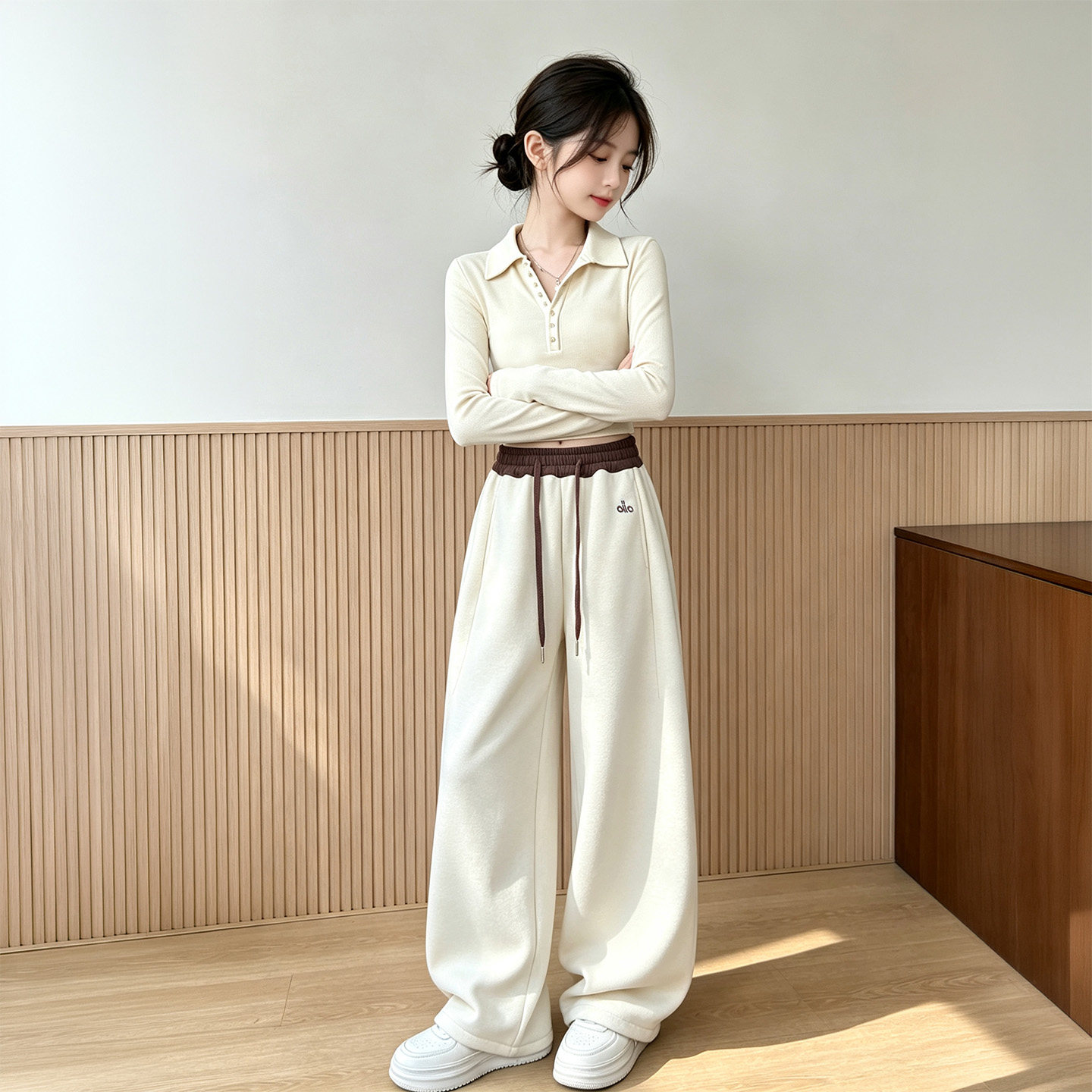 女童加绒裤子冬季新款儿童阔腿裤中大童直筒裤休闲保暖女孩长裤潮