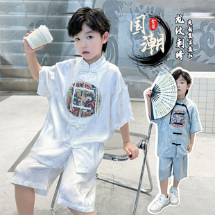男童汉服套装夏季新款儿童新中式国风两件套中大童男孩唐装童装潮