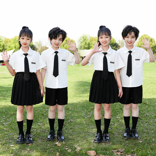 男女通用学院风表演服两件套