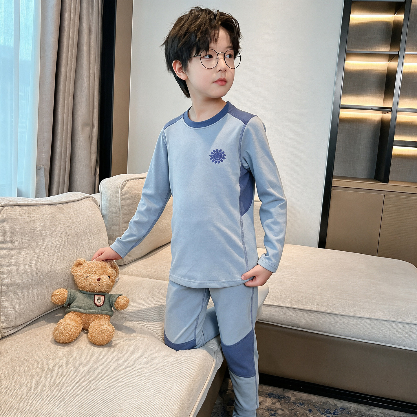 男童睡衣套装冬季新款2026新款大童男孩冬装儿童保暖内衣居家服
