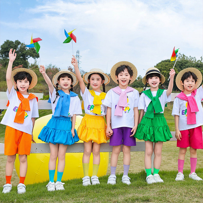 男女通用学院风表演服夏季