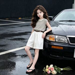 女童套装夏季新款韩版女孩T恤短裤两件套中大儿童纯棉休闲夏装潮t