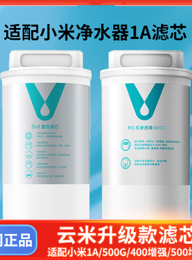 适配小米净水器滤芯1A/400增强版厨下式滤芯5in1复合RO反渗透过滤