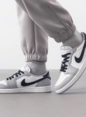 Nike Air Jordan1 AJ1 白灰色 男款低帮复古板鞋CZ0790-CV3043