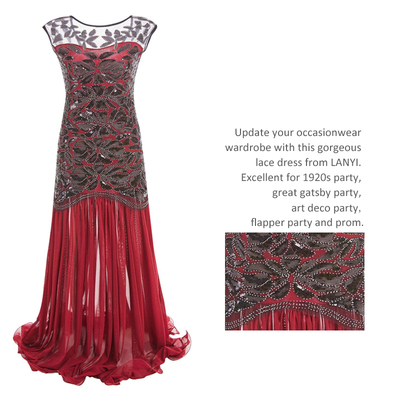 复古长裙无袖长礼服裙