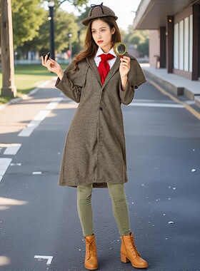 Halloween Costume Adult Women's Sherlock Holmes Cosplay Coat