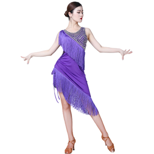 Tassel Latin Dance Competition Dress Ballroom Dresses Lady