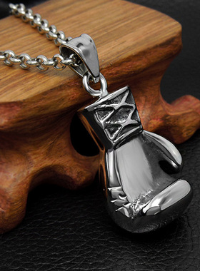 AH7钛钢个性霸气拳击手套男士吊坠男款项链挂件不掉色帅气礼物ins