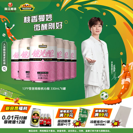 【小桃啤】雪堡精酿桃沁酿啤酒330ml*6罐果啤（效期至10月16日）
