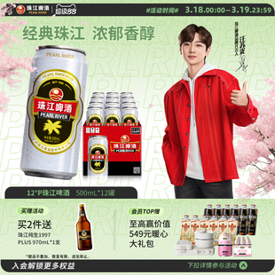 珠江啤酒官方旗舰店老珠江纯生精酿烈金刚珠江啤酒500mL*12罐整箱