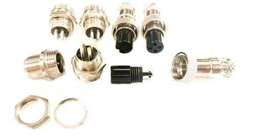 航空插头12MM公头开孔4芯5芯插