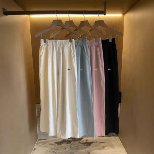 新款 女士阔腿裤 2025夏季 alo纯色薄款 宽松舒适防蚊裤 女运动休闲裤