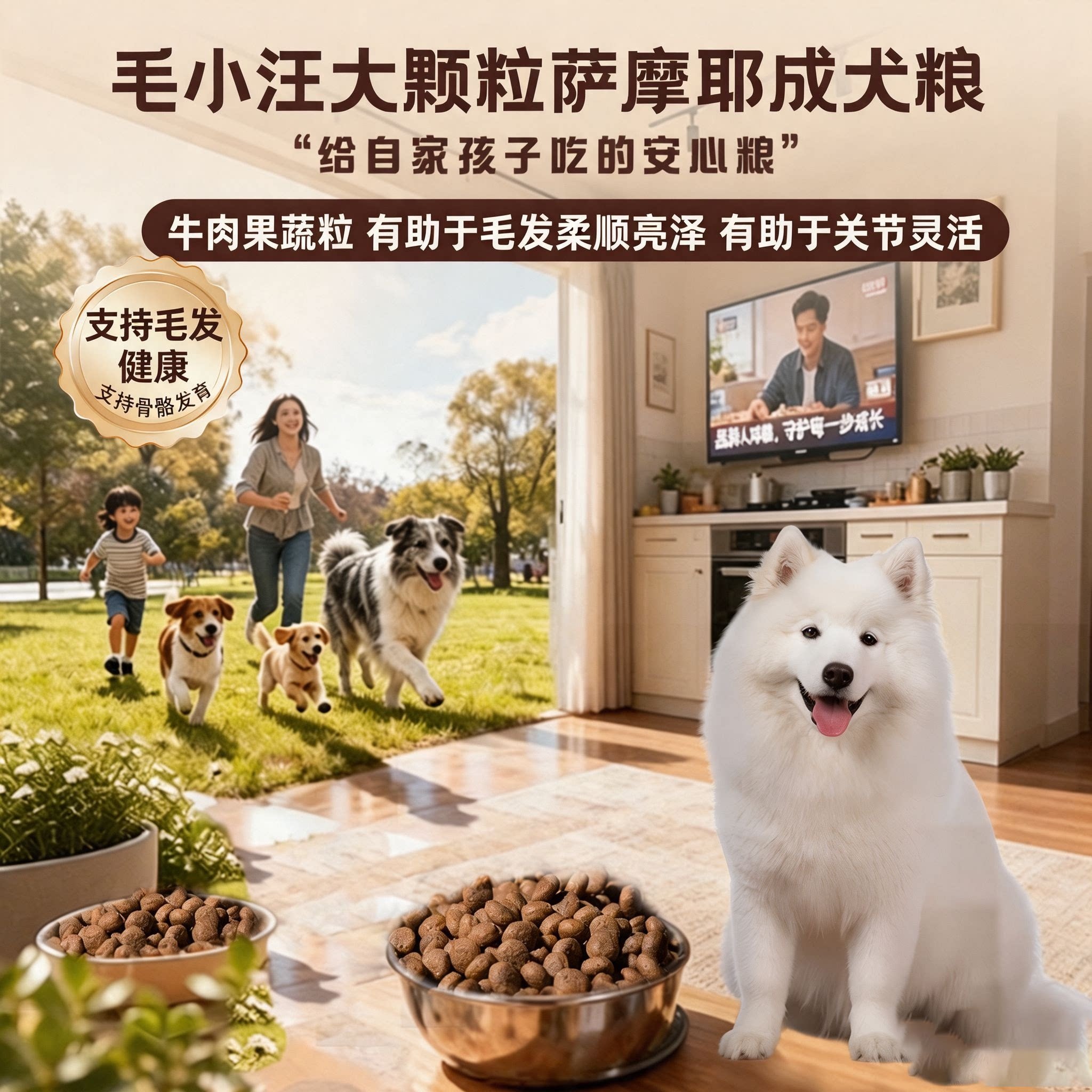 毛小汪营养关节健康10斤牛肉果蔬美毛全价膨化成犬萨摩耶专用狗粮