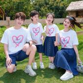 t恤活动套装 亲子装 纯棉短袖 夏季 母女幼儿园 一家三口四口2026新款