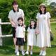 2025新款 母女连衣裙母子家庭装 夏季 套装 一家三口四口POLO衫 亲子装