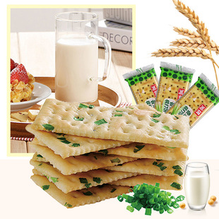 500g14包 鸿祺福建省香葱咸味梳打饼干葱香味休闲代餐儿童零食散装